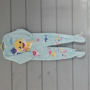 Pinkfong Baby Shark Fleece Zip Footie Pajamas 4T